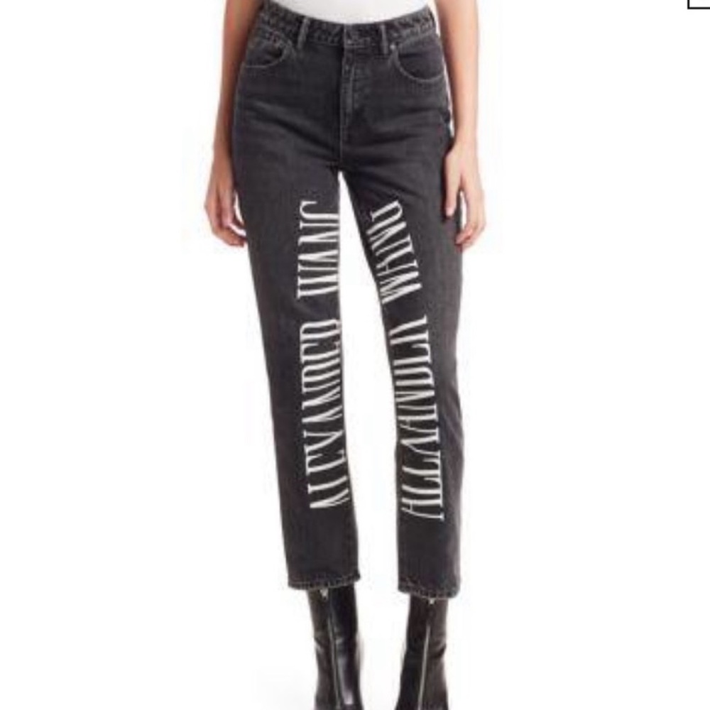Alexander Wang black logo embroidery Cult jeans